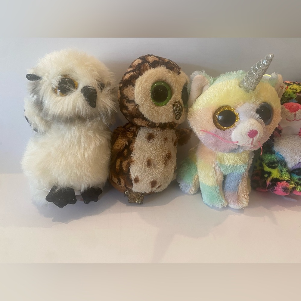 Beanie Boos Bundle Owl Mouse Cat Unicorn - Picture 2 of 3